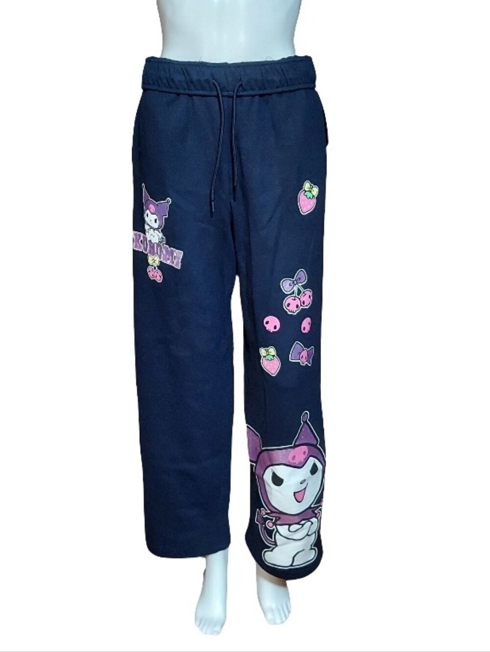 Sanrio Hello Kitty & Friends Kuromi Graphic Wide Leg Lounge Pants In Dark Navy